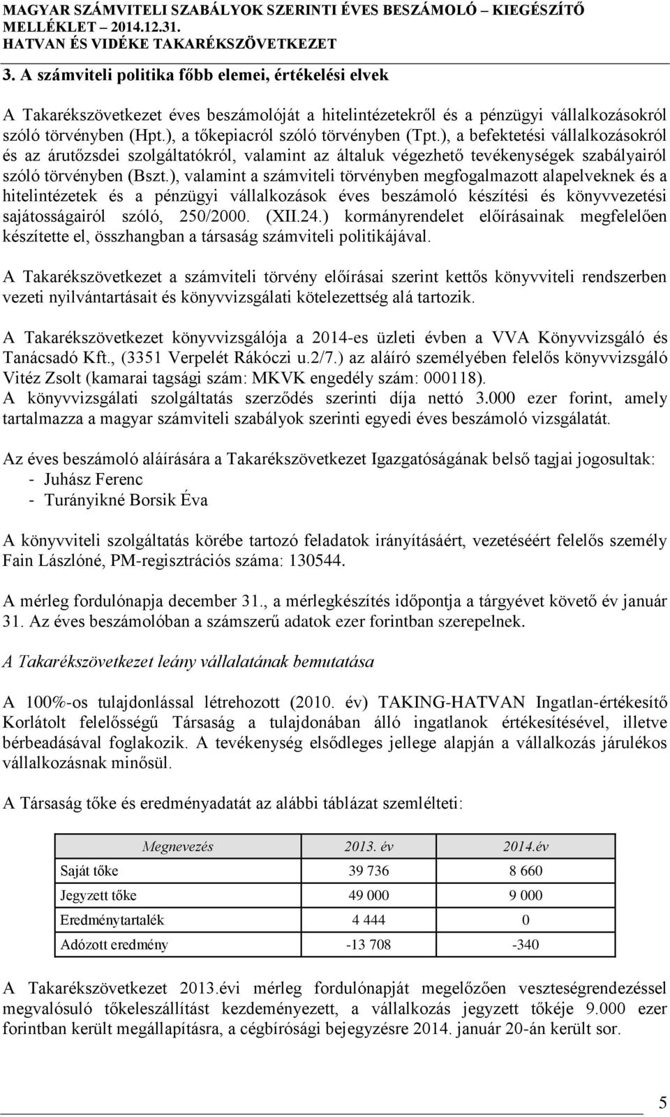 ), valamint a számviteli törvényben megfogalmazott alapelveknek és a hitelintézetek és a pénzügyi vállalkozások éves beszámoló készítési és könyvvezetési sajátosságairól szóló, 250/2000. (XII.24.