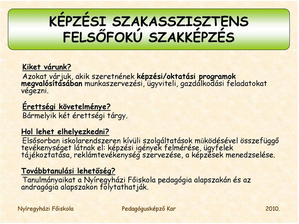 Nyíregyházi Főiskola Pedagógusképző Kar PDF Ingyenes letöltés