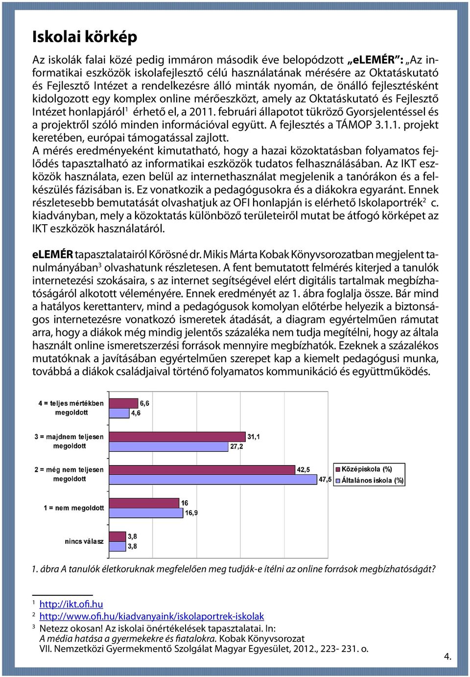 februári állapotot tükröző Gyorsjelentéssel és a projektről szóló minden információval együtt. A fejlesztés a TÁMOP 3.1.1. projekt keretében, európai támogatással zajlott.