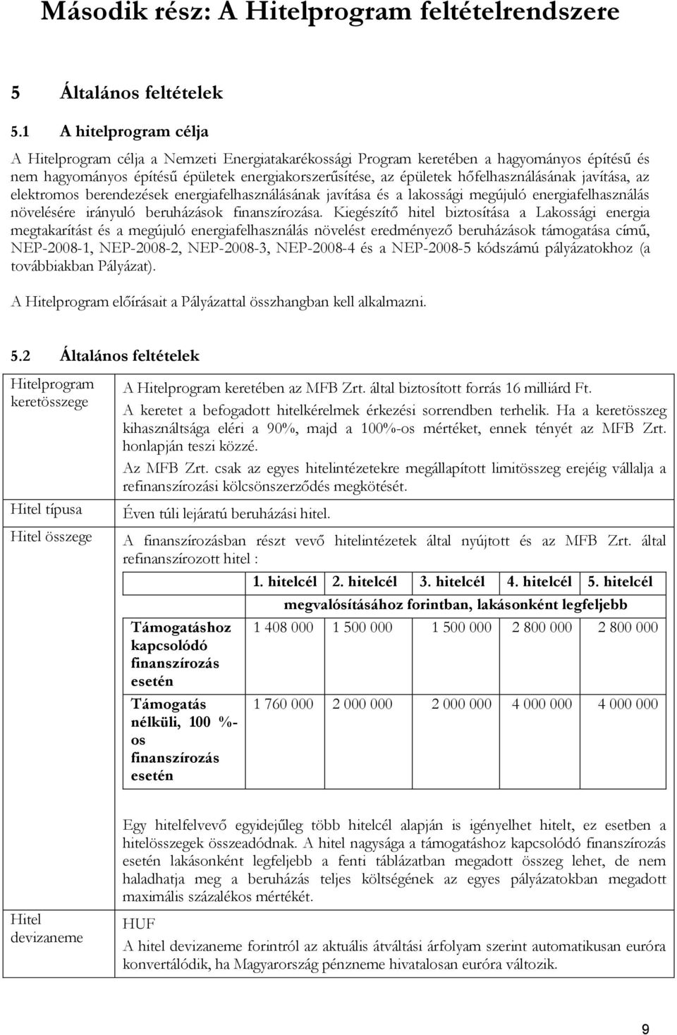 hőfelhasználásának javítása, az elektromos berendezések energiafelhasználásának javítása és a lakossági megújuló energiafelhasználás növelésére irányuló beruházások finanszírozása.