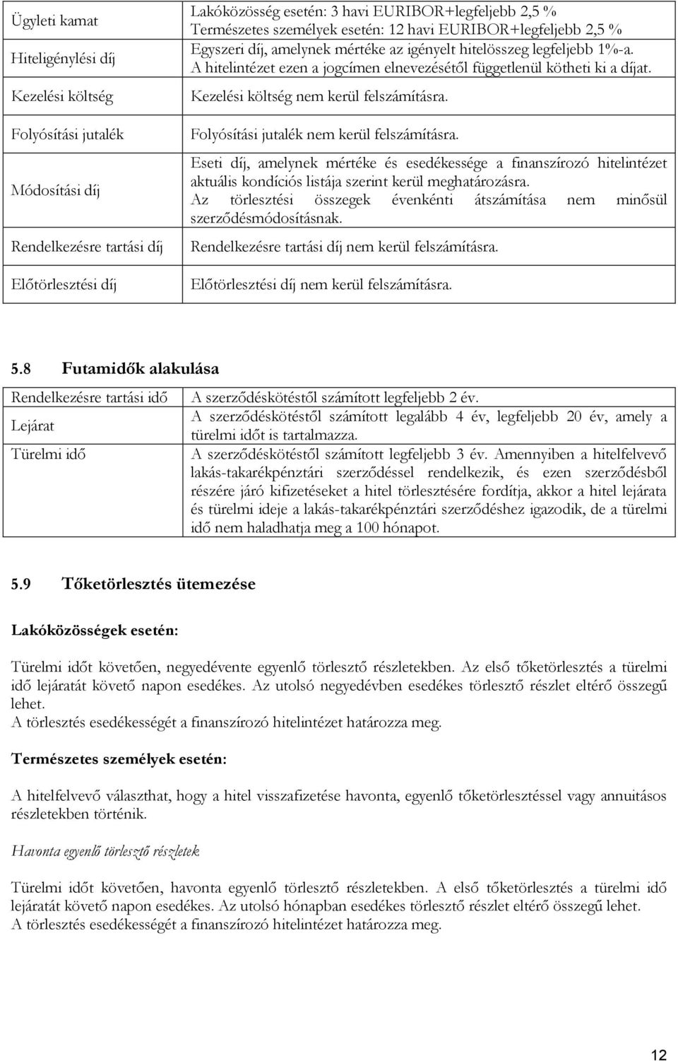 Kezelési költség nem kerül felszámításra. Folyósítási jutalék nem kerül felszámításra.