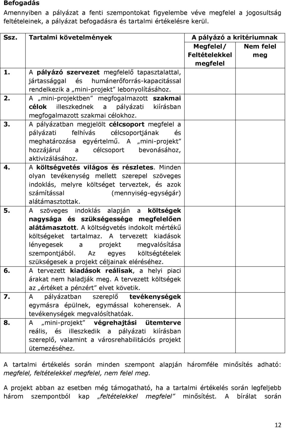 A mini-projektben megfogalmazott szakmai célok illeszkednek a pályázati kiírásban megfogalmazott szakmai célokhoz. 3.