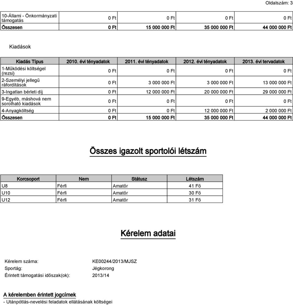évi tervadatok 1-Működési költségel (rezsi) 2-Személyi jellegű ráfordítások 0 Ft 0 Ft 0 Ft 0 Ft 0 Ft 3 000 000 Ft 3 000 000 Ft 13 000 000 Ft 3-Ingatlan bérleti díj 0 Ft 12 000 000 Ft 20 000 000 Ft 29