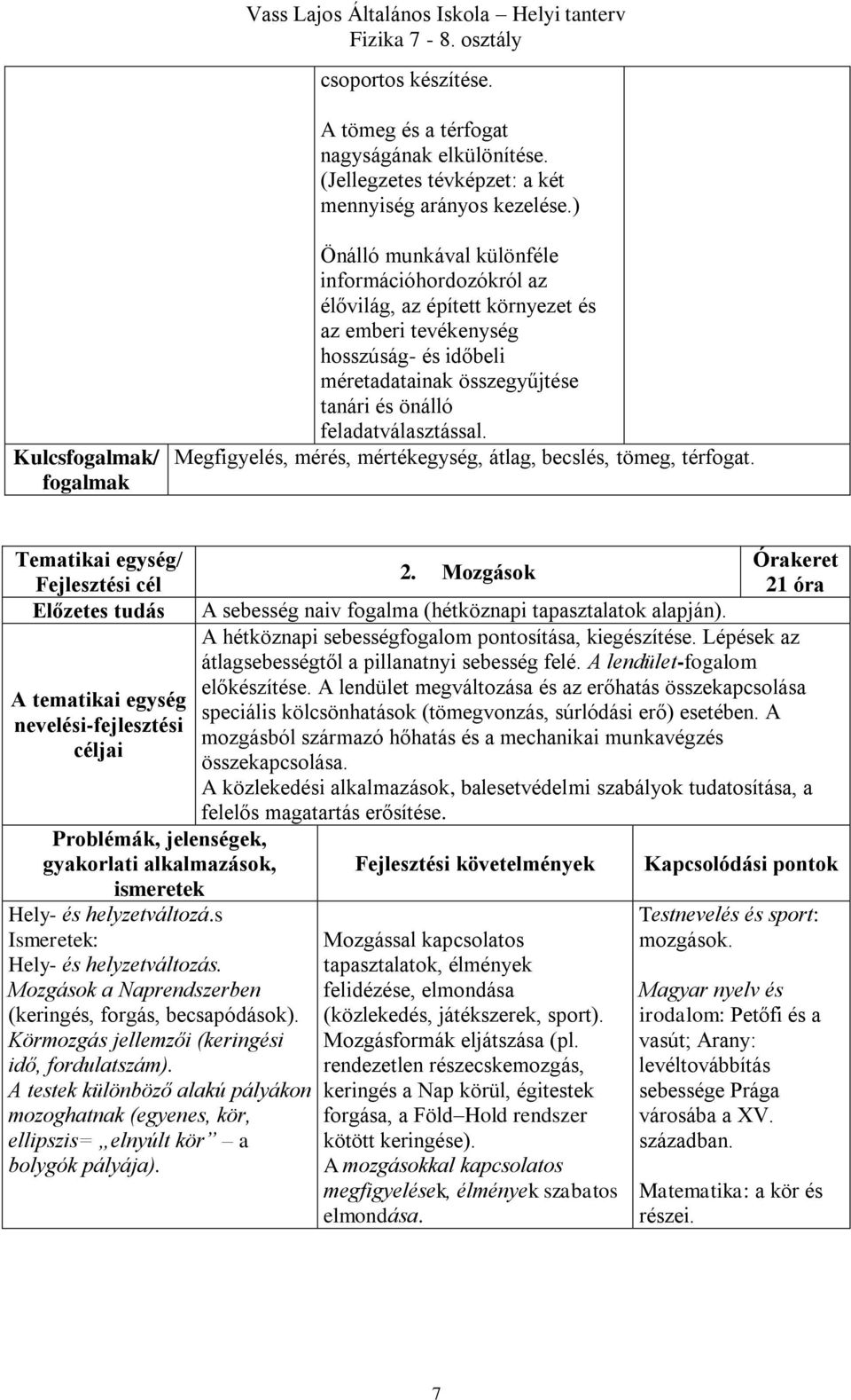 önálló feladatválasztással. Megfigyelés, mérés, mértékegység, átlag, becslés, tömeg, térfogat.