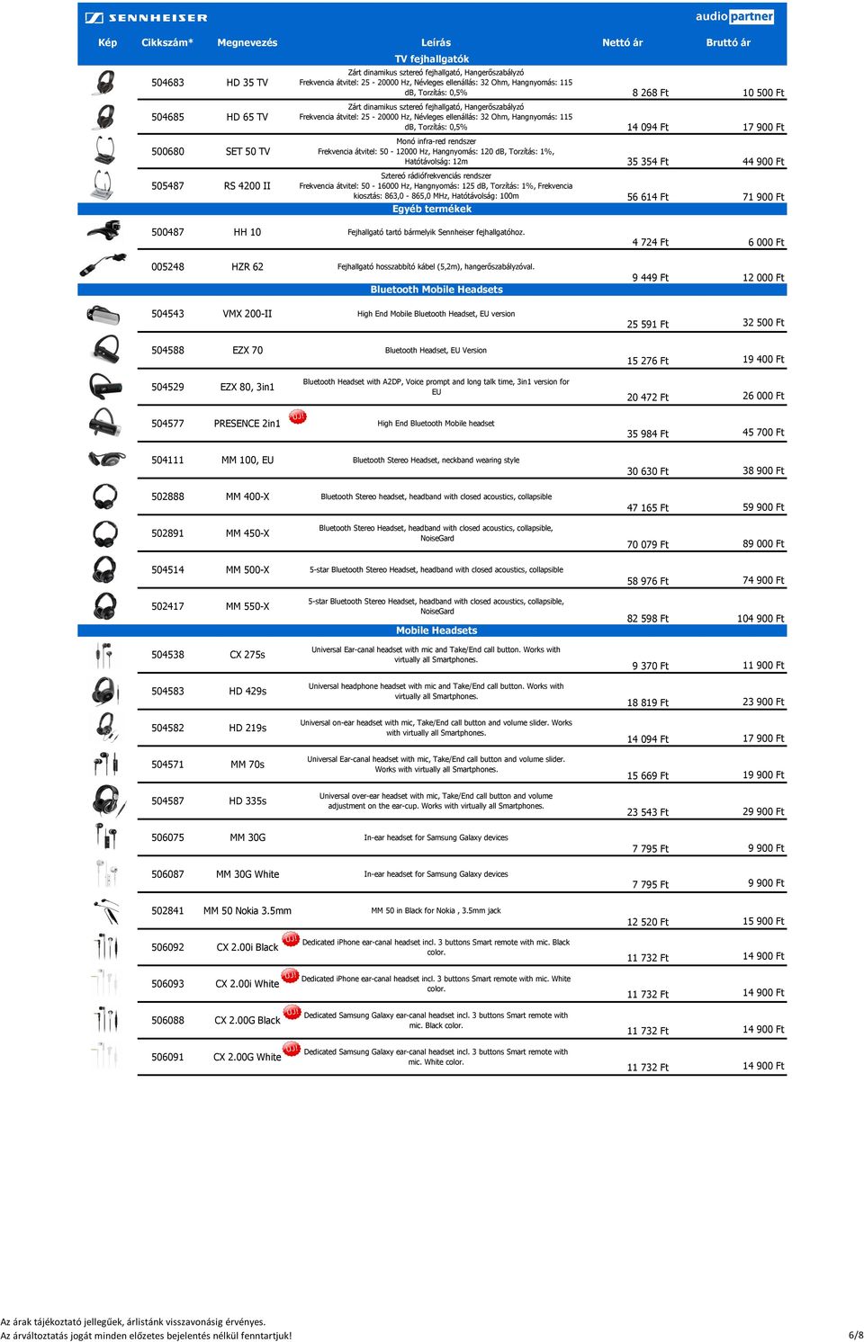 50-12000 Hz, Hangnyomás: 120 db, Torzítás: 1%, Hatótávolság: 12m 35 354 Ft 44 900 Ft Sztereó rádiófrekvenciás rendszer Frekvencia átvitel: 50-16000 Hz, Hangnyomás: 125 db, Torzítás: 1%, Frekvencia