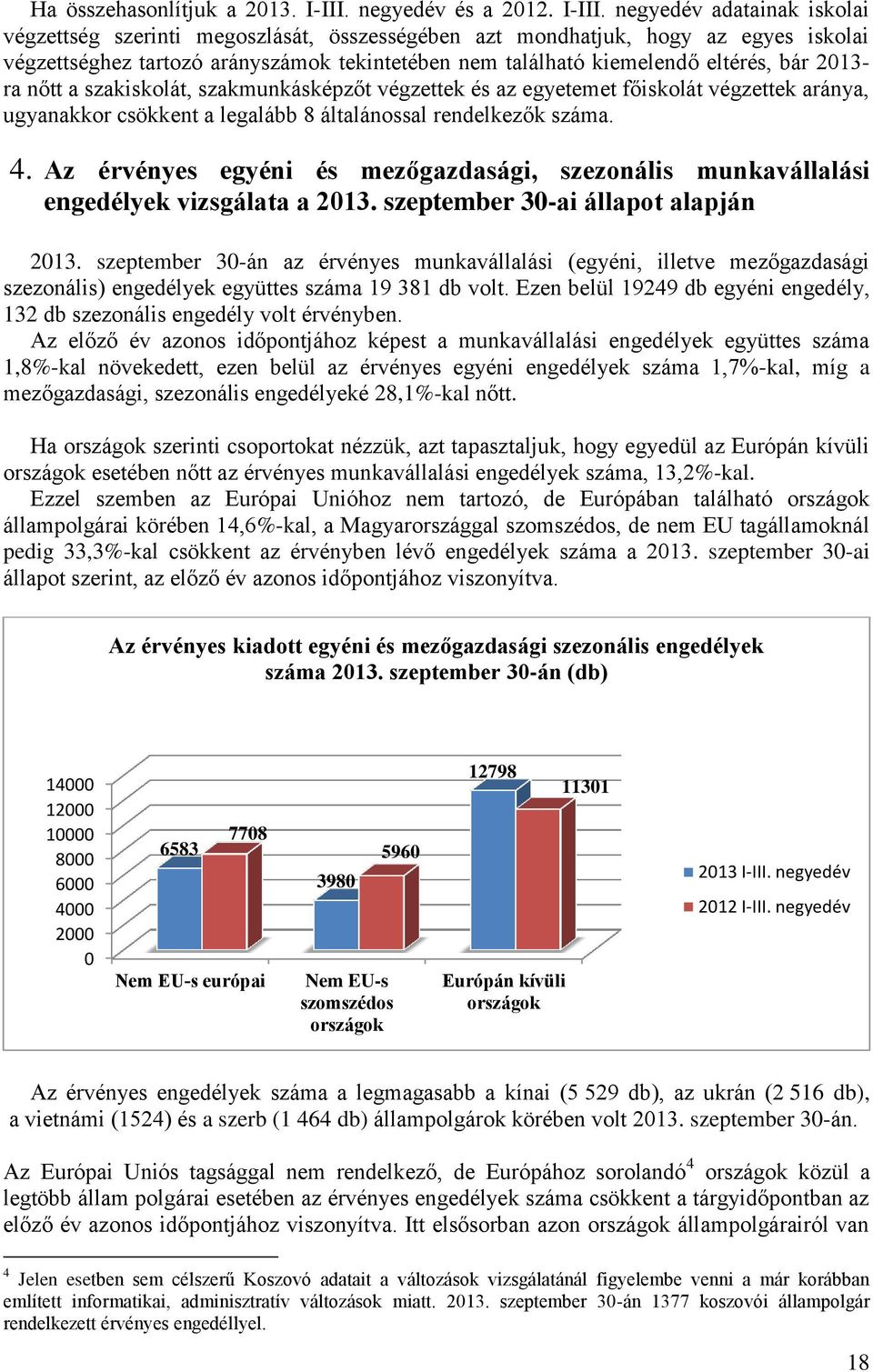 negyedév adatainak iskolai végzettség szerinti megoszlását, összességében azt mondhatjuk, hogy az egyes iskolai végzettséghez tartozó arányszámok tekintetében nem található kiemelendő eltérés, bár