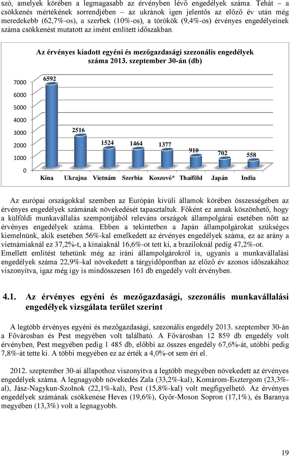 az imént említett időszakban. Az érvényes kiadott egyéni és mezőgazdasági szezonális engedélyek száma 2013.