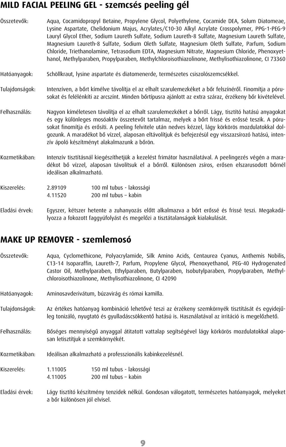 Sulfate, Parfum, Sodium Chloride, Triethanolamine, Tetrasodium EDTA, Magnesium Nitrate, Magnesium Chloride, Phenoxyethanol, Methylparaben, Propylparaben, Methylchloroisothiazolinone,