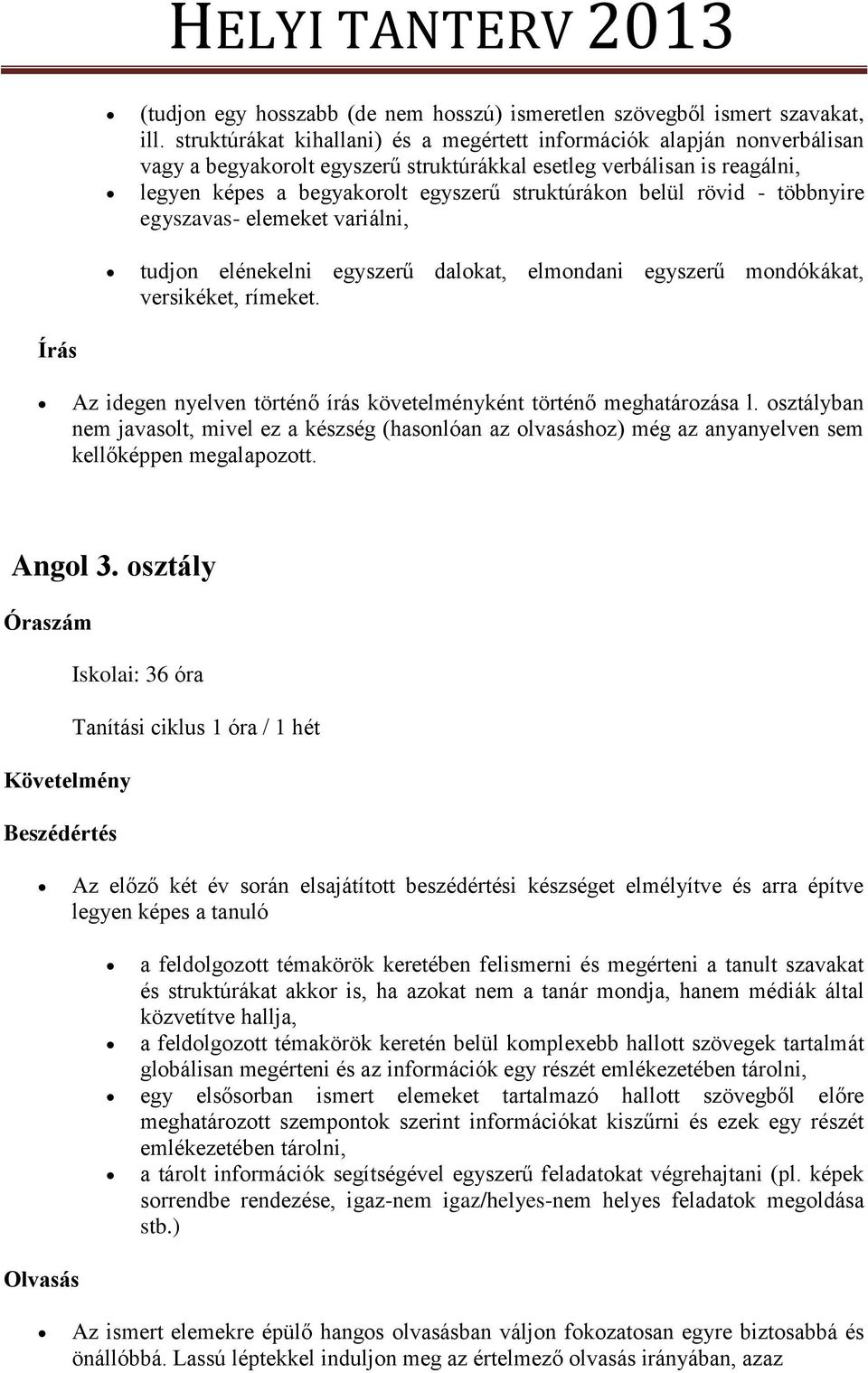 belül rövid - többnyire egyszavas- elemeket variálni, tudjon elénekelni egyszerű dalokat, elmondani egyszerű mondókákat, versikéket, rímeket.