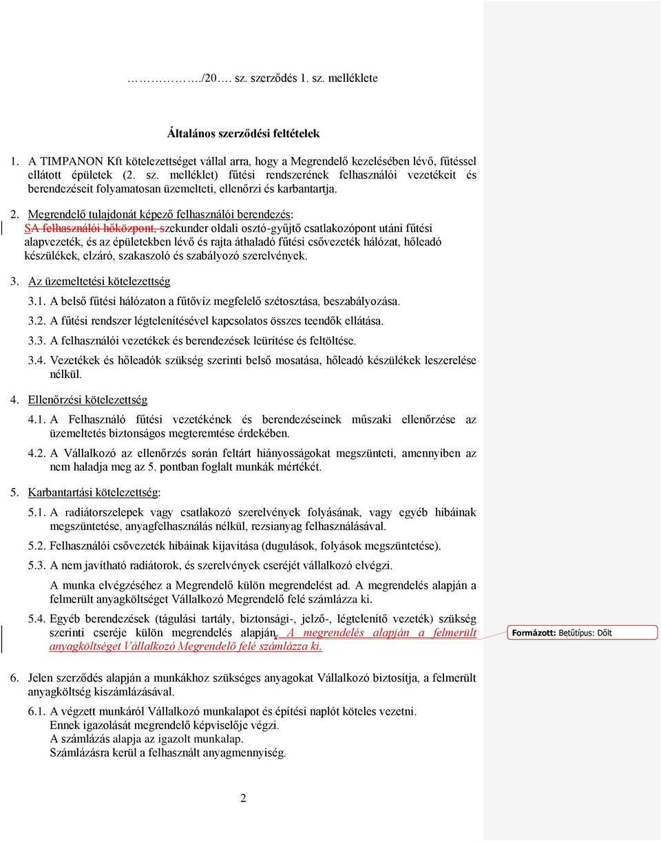 Üzemeltetési és karbantartási szerződés - PDF Ingyenes letöltés