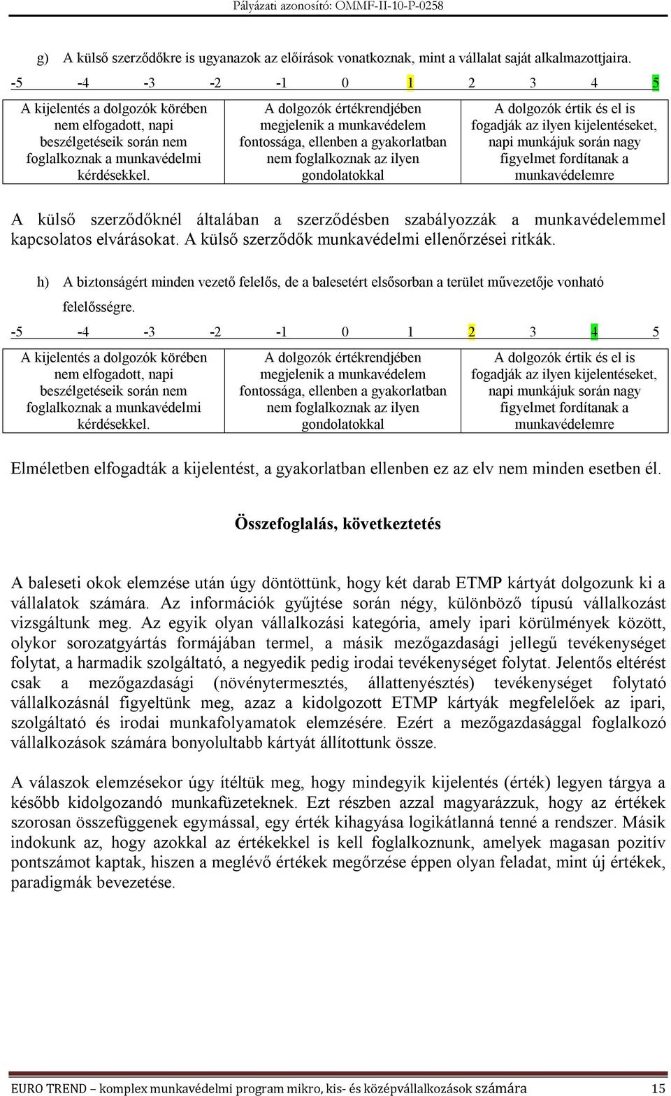 h) A biztonságért minden vezető felelős, de a balesetért elsősorban a terület művezetője vonható felelősségre.