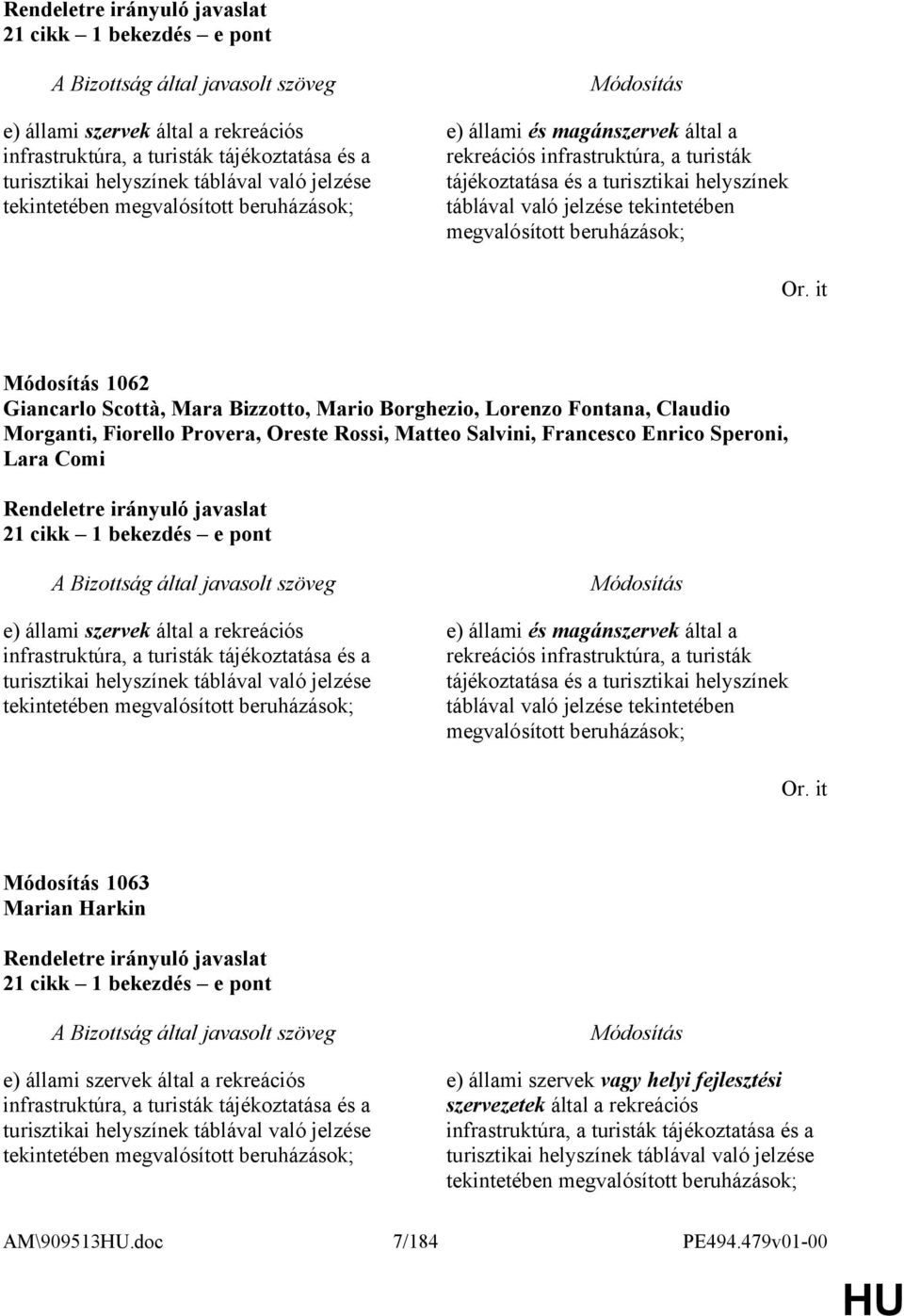 it 1062 Giancarlo Scottà, Mara Bizzotto, Mario Borghezio, Lorenzo Fontana, Claudio Morganti, Fiorello Provera, Oreste Rossi, Matteo Salvini, Francesco Enrico Speroni, Lara Comi   it 1063 Marian