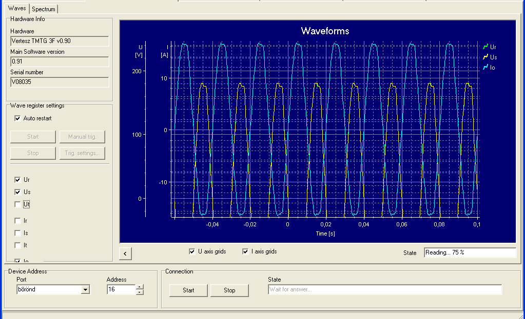 30 3.3.2 TMTG-3f Hullámforma és vektordiagram elemző Wawe analizer Töltsük le a TMTG-3f_Wawe analizer Hullámforma és vektordiagram elemző nevű lapot.