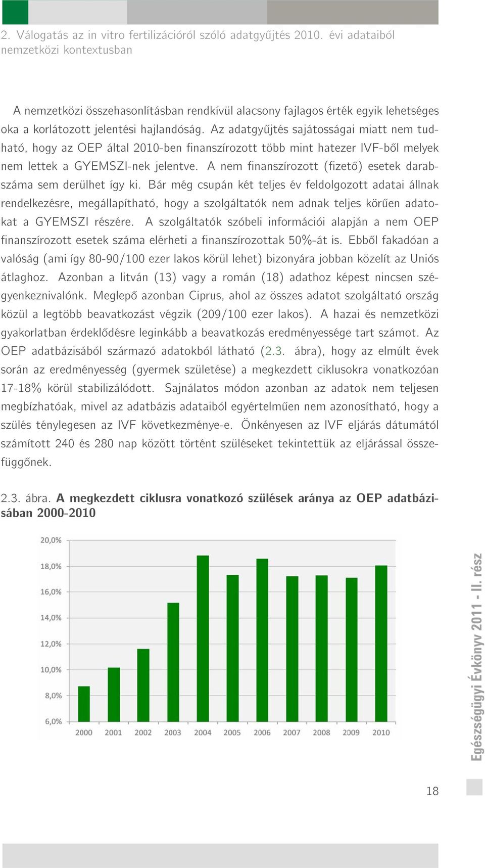 Az adatgy jtés sajátosságai miatt nem tudható, hogy az OEP által 2010-ben nanszírozott több mint hatezer IVF-b l melyek nem lettek a GYEMSZI-nek jelentve.