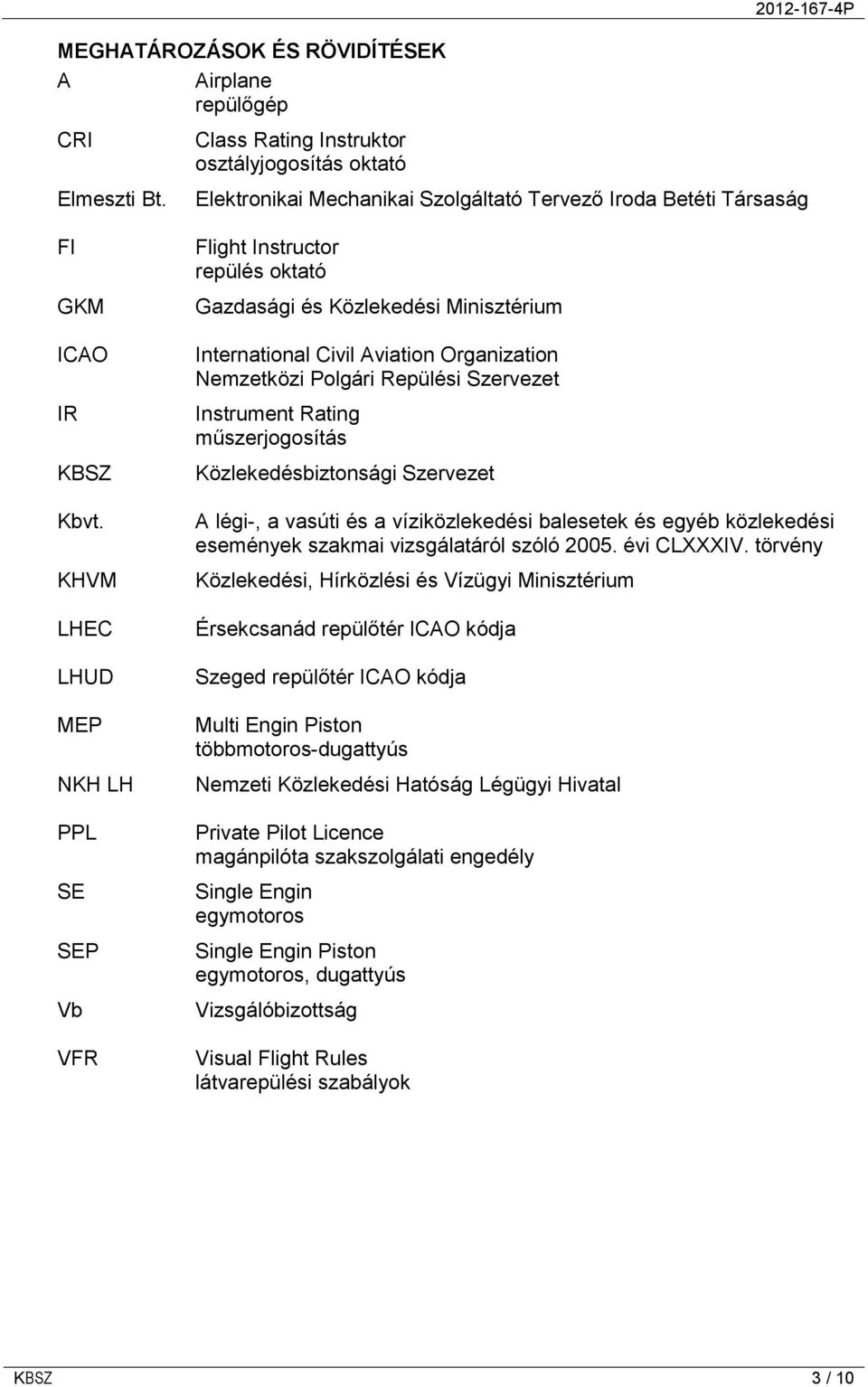 Gazdasági és Közlekedési Minisztérium International Civil Aviation Organization Nemzetközi Polgári Repülési Szervezet Instrument Rating műszerjogosítás Közlekedésbiztonsági Szervezet A légi-, a