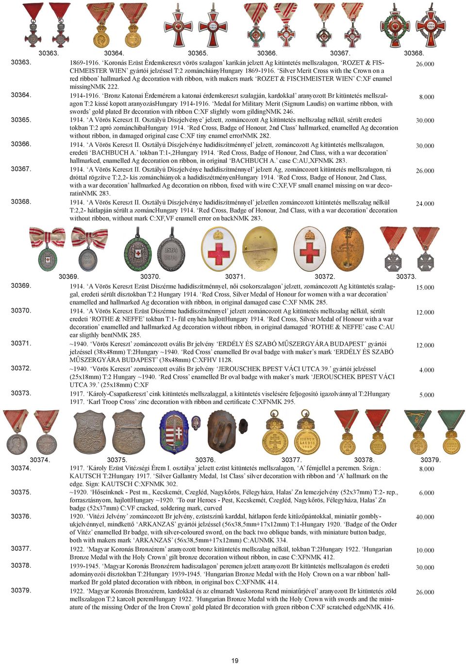 Silver Merit Cross with the Crown on a red ribbon hallmarked Ag decoration with ribbon, with makers mark ROZET & FISCHMEISTER WIEN C:XF enamel missingnmk 222. 1914-1916.