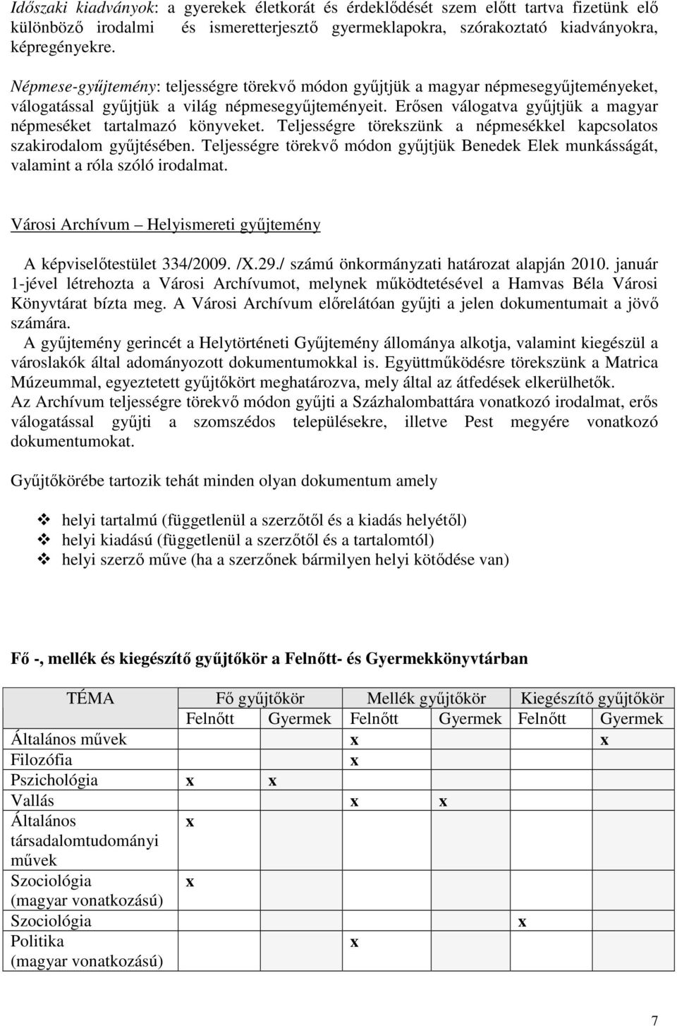 Erősen válogatva gyűjtjük a magyar népmeséket tartalmazó könyveket. Teljességre törekszünk a népmesékkel kapcsolatos szakirodalom gyűjtésében.