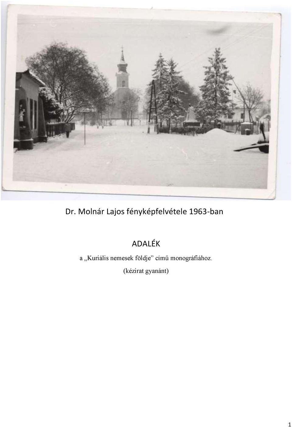 Dr. Molnár Lajos fényképfelvétele 1963-ban - PDF Free Download