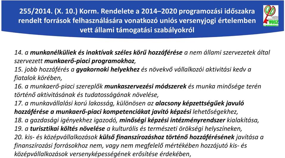 jobb hozzáférés a gyakornoki helyekhez és növekvő vállalkozói aktivitási kedv a fiatalok körében, 16.