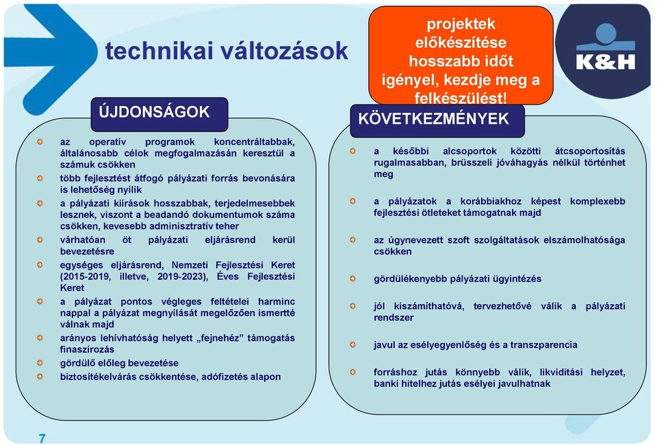 egységes eljárásrend, Nemzeti Fejlesztési Keret (2015-2019, illetve, 2019-2023), Éves Fejlesztési Keret a pályázat pontos végleges feltételei harminc nappal a pályázat megnyílását megelőzően ismertté