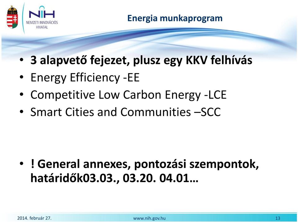 Energy -LCE Smart Cities and Communities SCC!