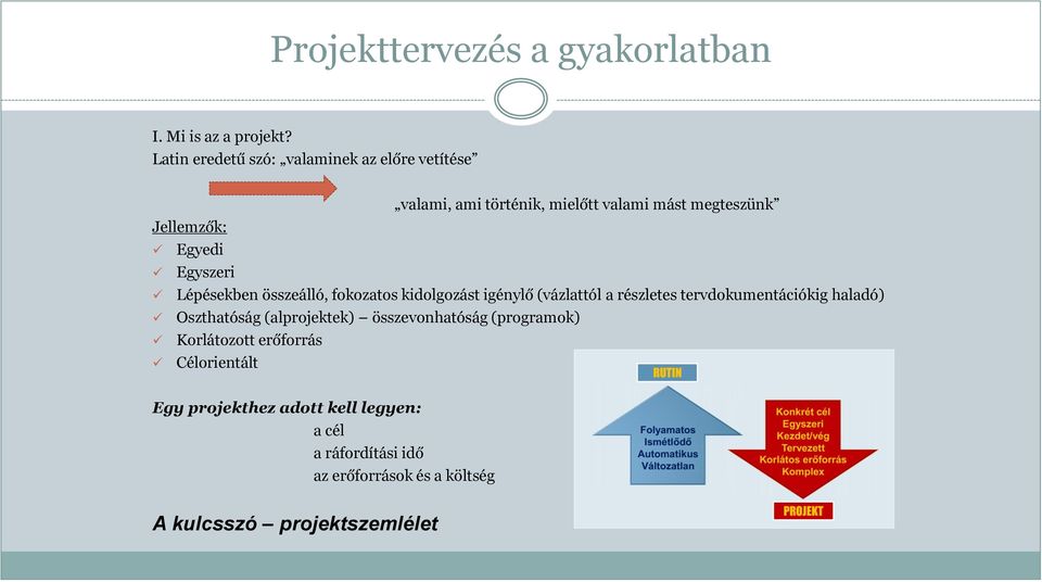 Egyszeri Lépésekben összeálló, fokozatos kidolgozást igénylő (vázlattól a részletes tervdokumentációkig haladó)