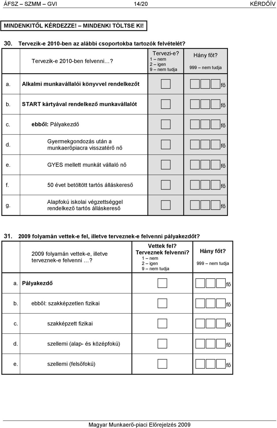 Gyermekgondozás után a munkaerıpiacra visszatérı nı e. GYES mellett munkát vállaló nı f. 50 évet betöltött tartós álláskeresı g. Alapfokú iskolai végzettséggel rendelkezı tartós álláskeresı 31.