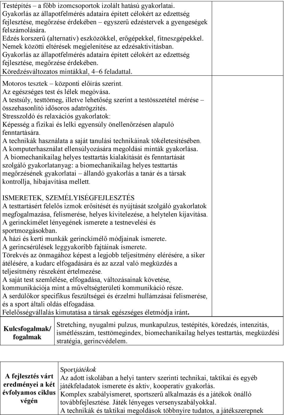 Edzés korszerű (alternatív) eszközökkel, erőgépekkel, fitneszgépekkel. Nemek közötti eltérések megjelenítése az edzésaktivitásban.