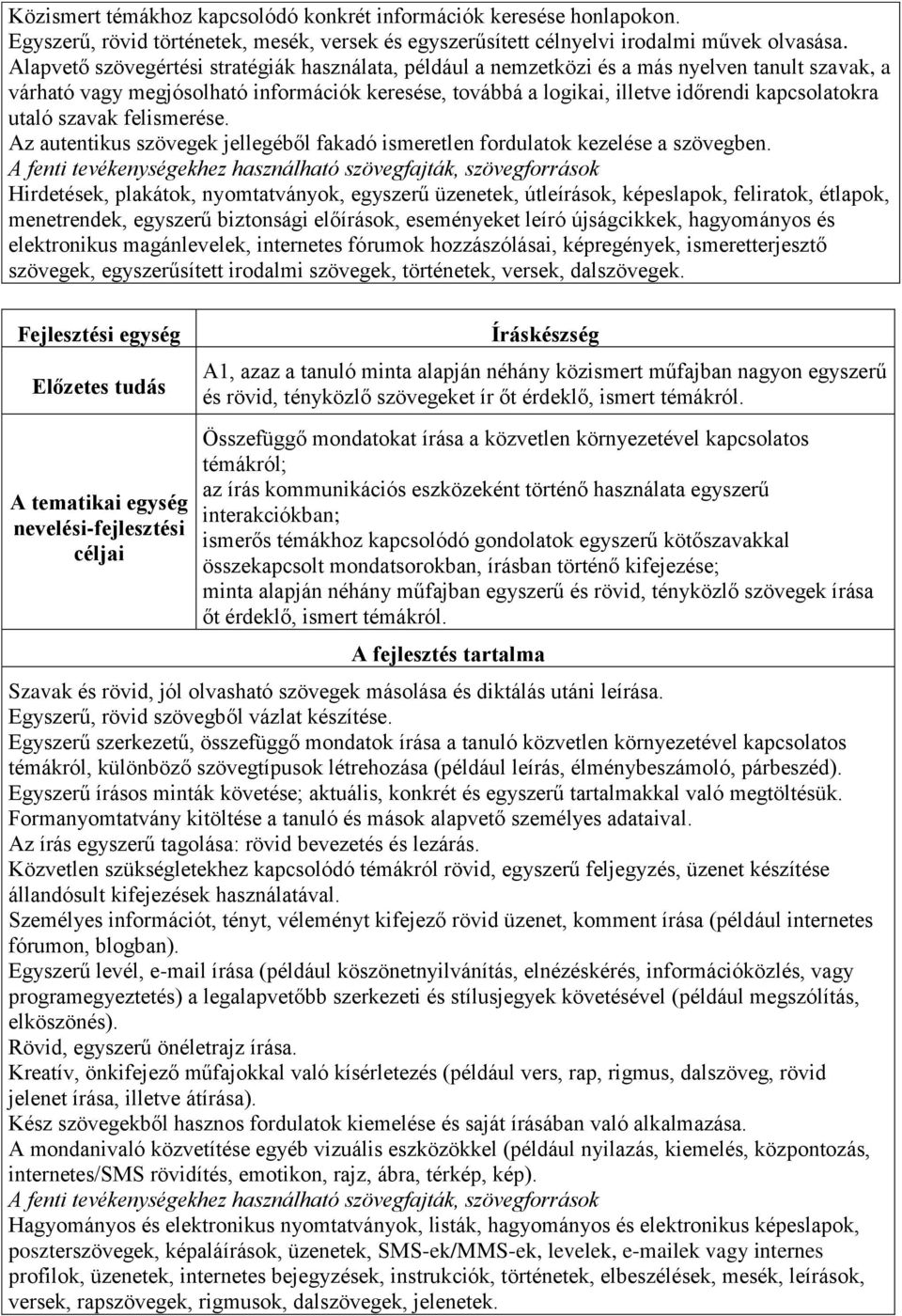 utaló szavak felismerése. Az autentikus szövegek jellegéből fakadó ismeretlen fordulatok kezelése a szövegben.