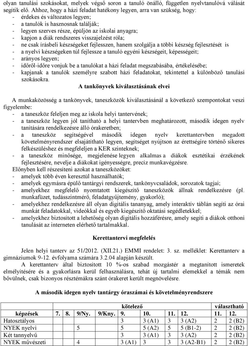 diák rendszeres visszajelzést róla; - ne csak írásbeli készségeket fejlesszen, hanem szolgálja a többi készség fejlesztését is - a nyelvi készségeken túl fejlessze a tanuló egyéni készségeit,