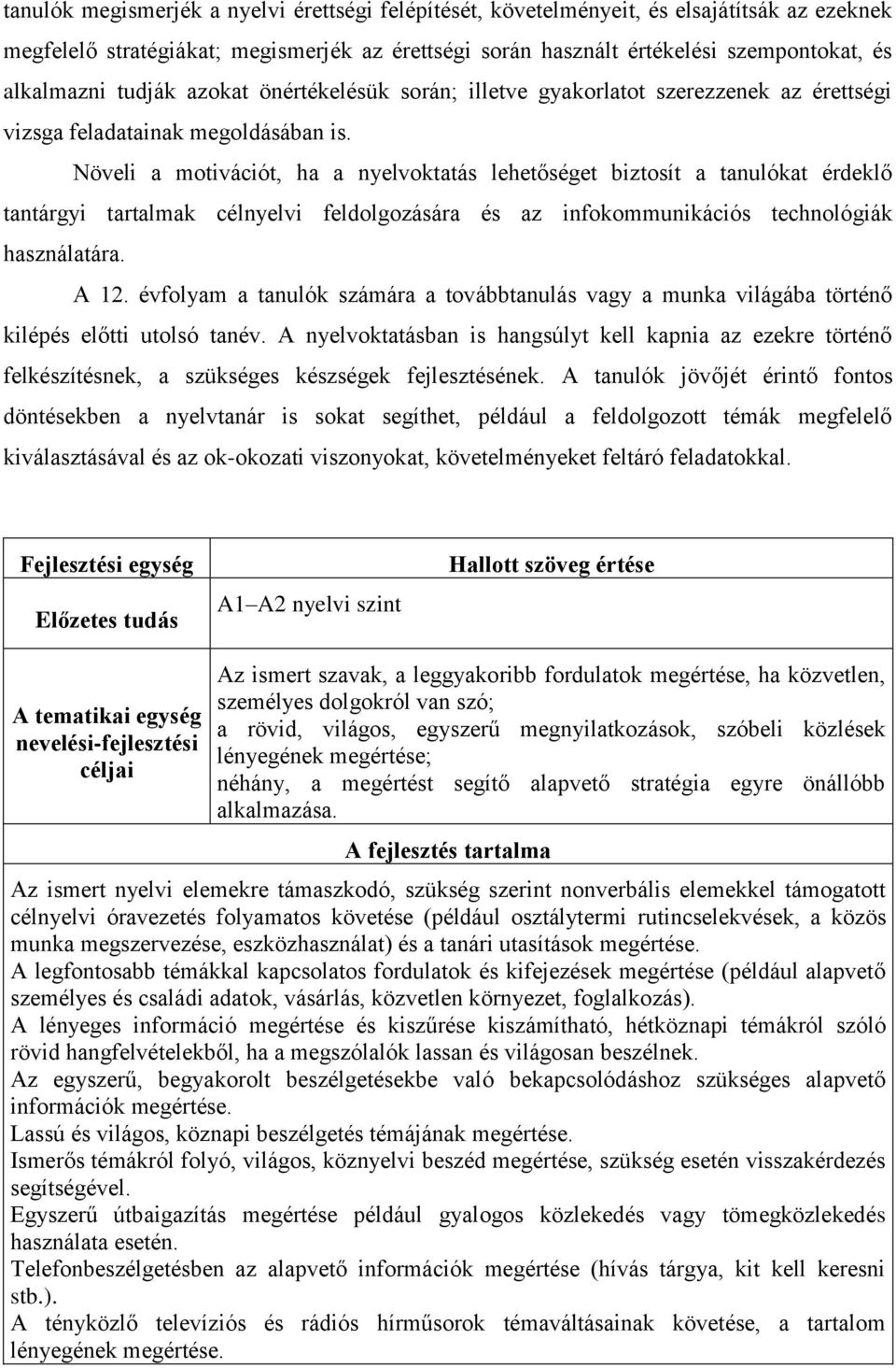 Növeli a motivációt, ha a nyelvoktatás lehetőséget biztosít a tanulókat érdeklő tantárgyi tartalmak célnyelvi feldolgozására és az infokommunikációs technológiák használatára. A 12.