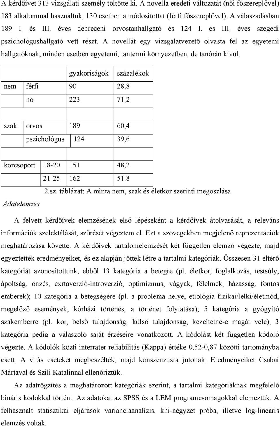 A novellát egy vizsgálatvezető olvasta fel az egyetemi hallgatóknak, minden esetben egyetemi, tantermi környezetben, de tanórán kívül.