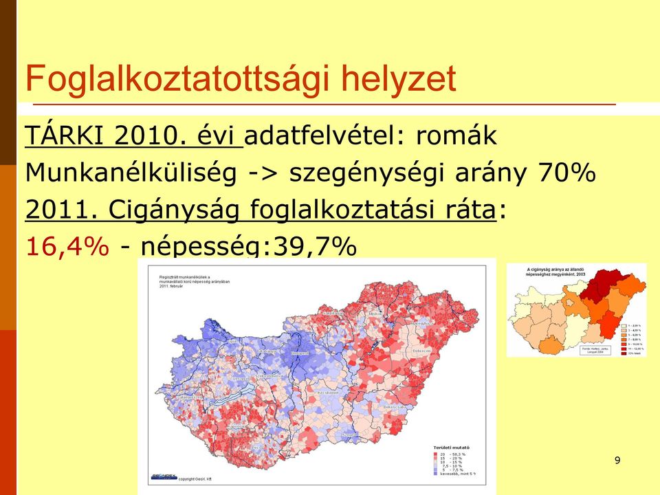 -> szegénységi arány 70% 2011.