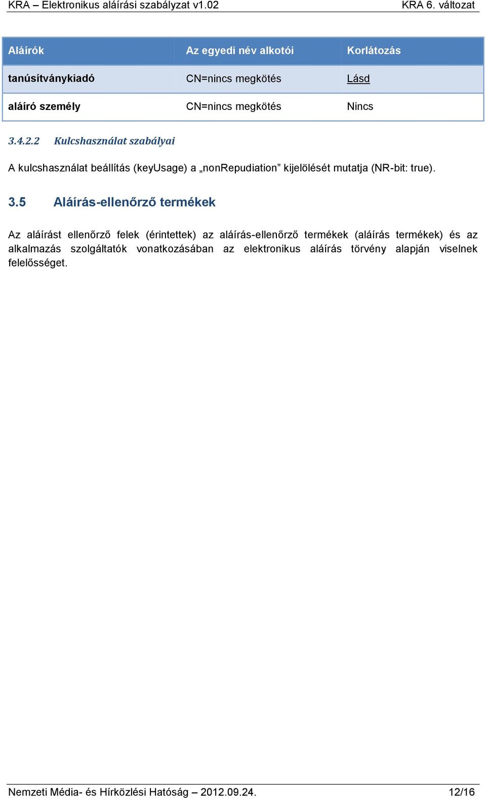 5 Aláírás-ellenőrző termékek Az aláírást ellenőrző felek (érintettek) az aláírás-ellenőrző termékek (aláírás termékek) és az