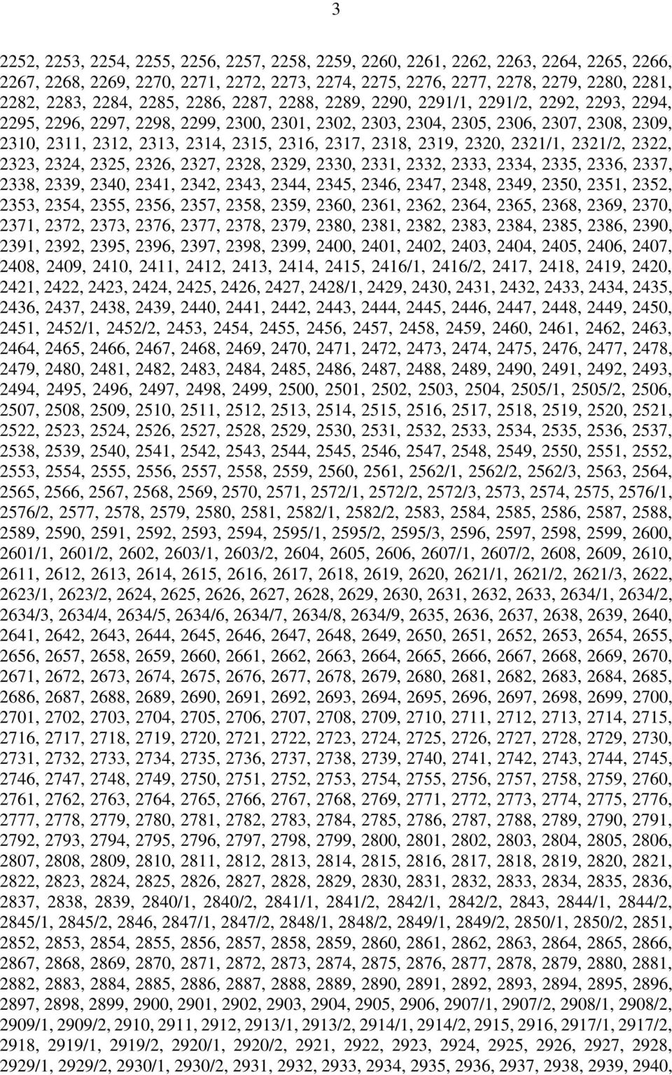 2316, 2317, 2318, 2319, 2320, 2321/1, 2321/2, 2322, 2323, 2324, 2325, 2326, 2327, 2328, 2329, 2330, 2331, 2332, 2333, 2334, 2335, 2336, 2337, 2338, 2339, 2340, 2341, 2342, 2343, 2344, 2345, 2346,
