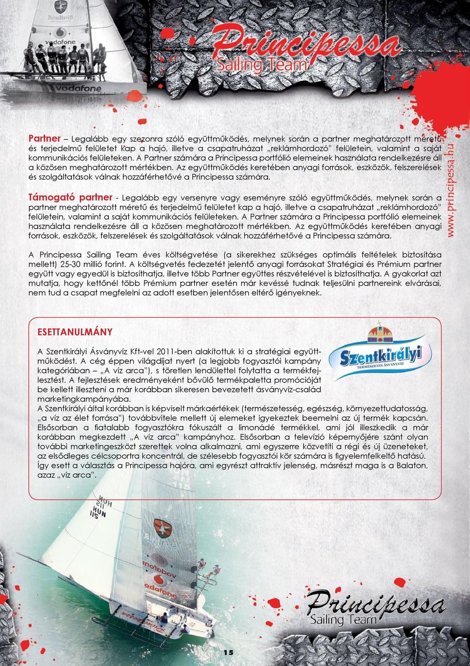 Az együttműködés keretében anyagi források, eszközök, felszerelések és szolgáltatások válnak hozzáférhetővé a Principessa számára.