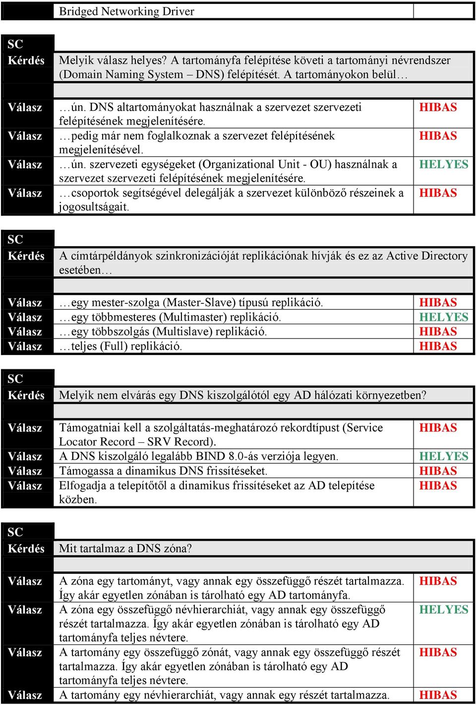 szervezeti egységeket (Organizational Unit - OU) használnak a szervezet szervezeti felépítésének megjelenítésére. csoportok segítségével delegálják a szervezet különböző részeinek a jogosultságait.