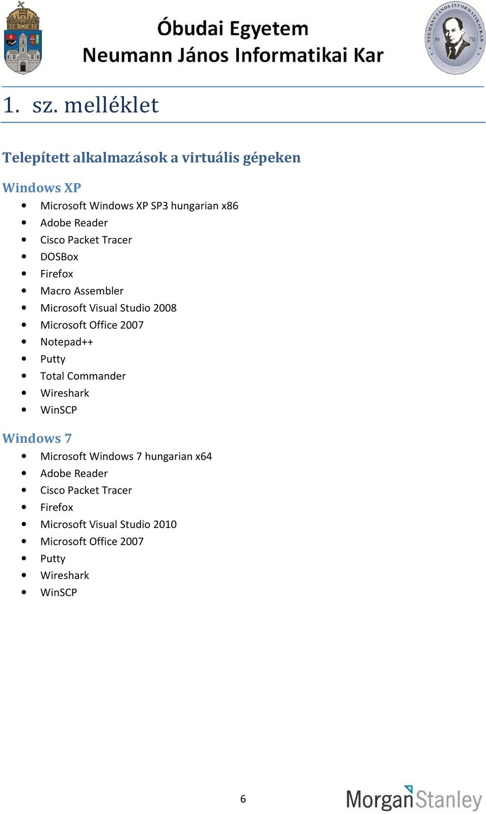 Adobe Reader Cisco Packet Tracer DOSBox Firefox Macro Assembler Microsoft Visual Studio 2008 Microsoft