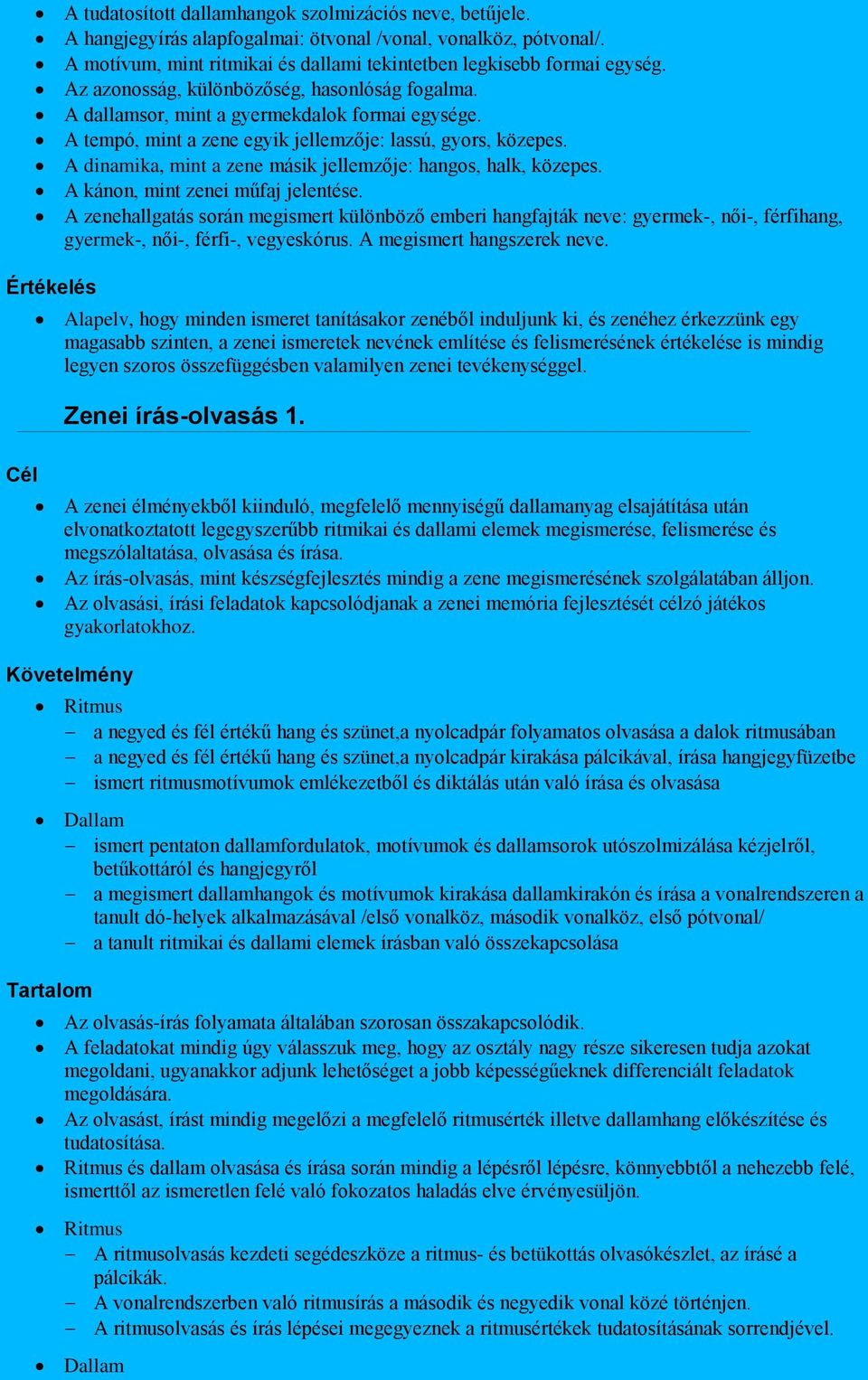 A dinamika, mint a zene másik jellemzője: hangos, halk, közepes. A kánon, mint zenei műfaj jelentése.