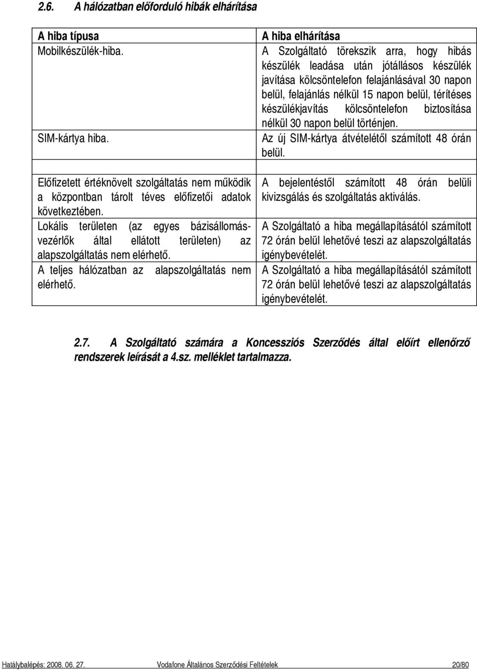 Lokális területen (az egyes bázisállomásvezérlők által ellátott területen) az alapszolgáltatás nem elérhető. A teljes hálózatban az alapszolgáltatás nem elérhető.