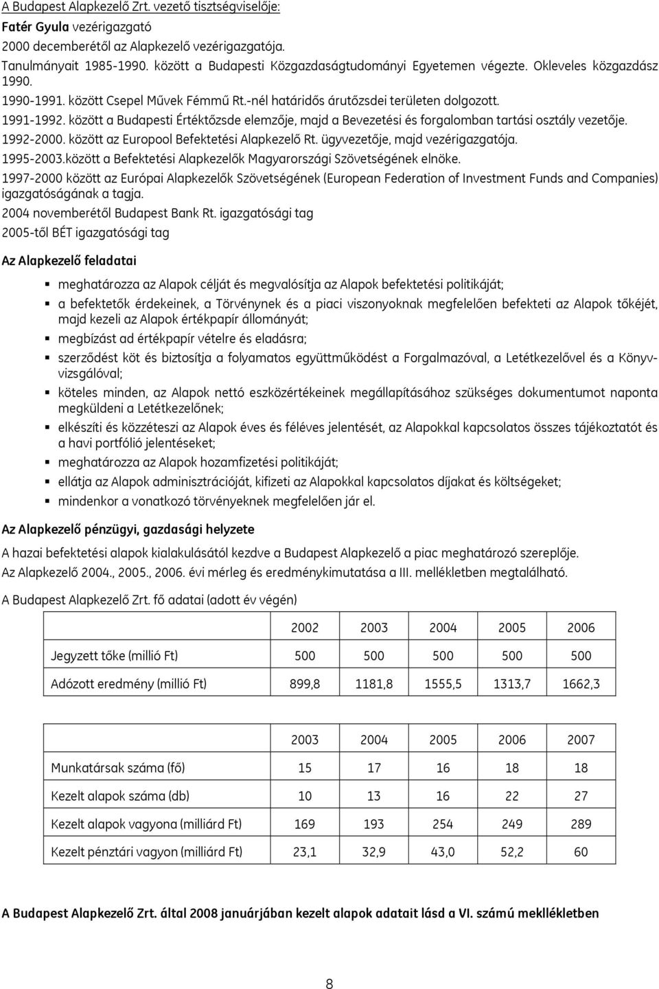 között a Budapesti Értéktőzsde elemzője, majd a Bevezetési és forgalomban tartási osztály vezetője. 1992-2000. között az Europool Befektetési Alapkezelő Rt. ügyvezetője, majd vezérigazgatója.