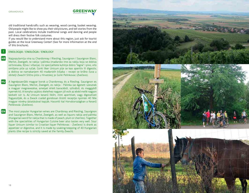 If you would like to understand more about this region, just ask for tourist guides at the local Greenway Center! (See for more information at the end of this brochure).