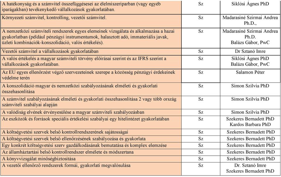 Környezeti számvitel, kontrolling, vezetői számvitel. Mada