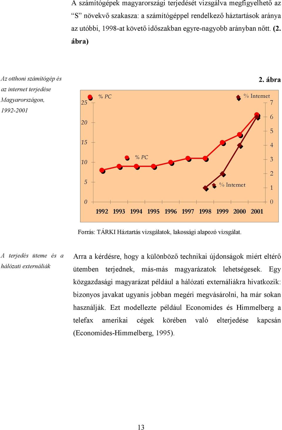 ábra % PC % Internet 7 % PC % Internet 6 5 4 3 2 1 0 1992 1993 1994 1995 1996 1997 1998 1999 2000 2001 0 Forrás: TÁRKI Háztartás vizsgálatok, lakossági alapozó vizsgálat.