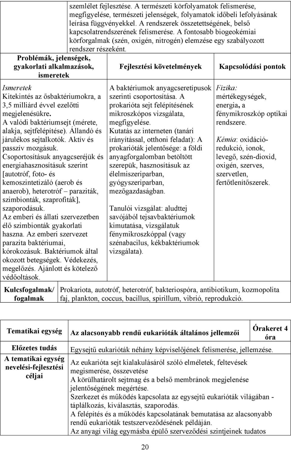 Kitekintés az ősbaktériumokra, a 3,5 milliárd évvel ezelőtti megjelenésükre. A valódi baktériumsejt (mérete, alakja, sejtfelépítése). Állandó és járulékos sejtalkotók. Aktív és passzív mozgásuk.