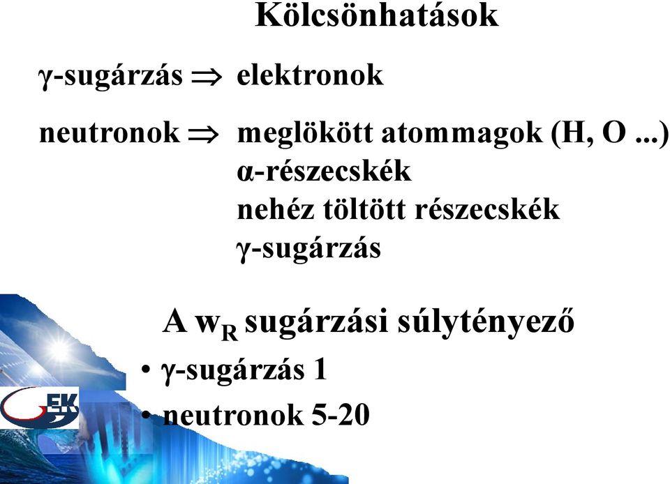 ..) α-részecskék nehéz töltött részecskék