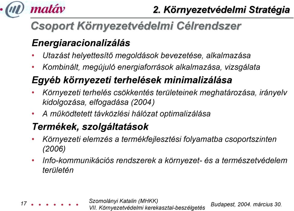 A működtetett távközlési hálózat optimalizálása Termékek, szolgáltatások 2.