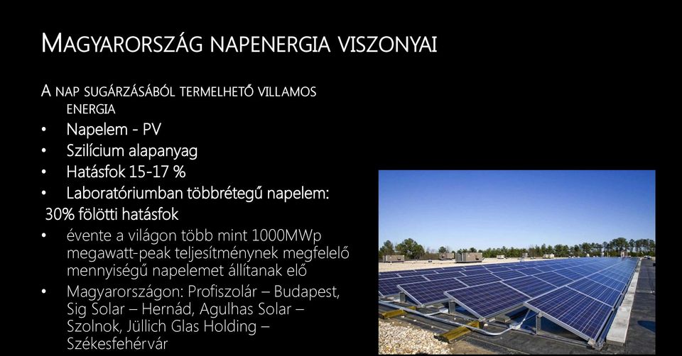 világon több mint 1000MWp megawatt-peak teljesítménynek megfelelő mennyiségű napelemet állítanak elő
