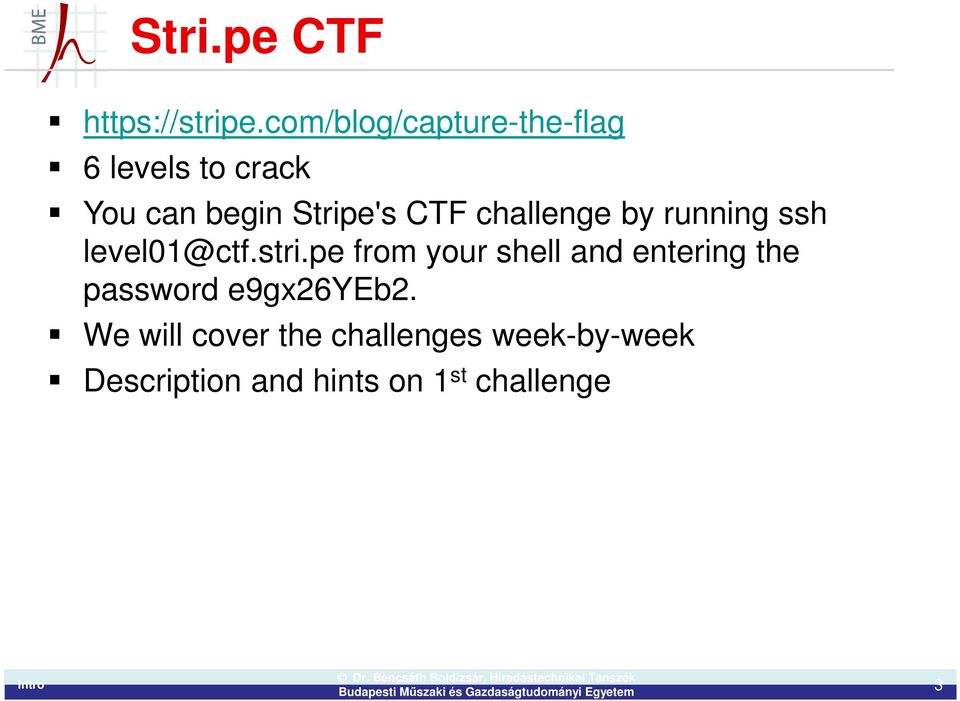 CTF challenge by running ssh level01@ctf.stri.