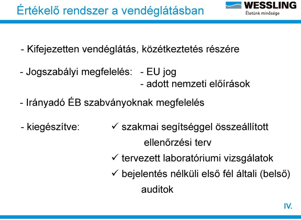 szabványoknak megfelelés - kiegészítve: szakmai segítséggel összeállított ellenőrzési